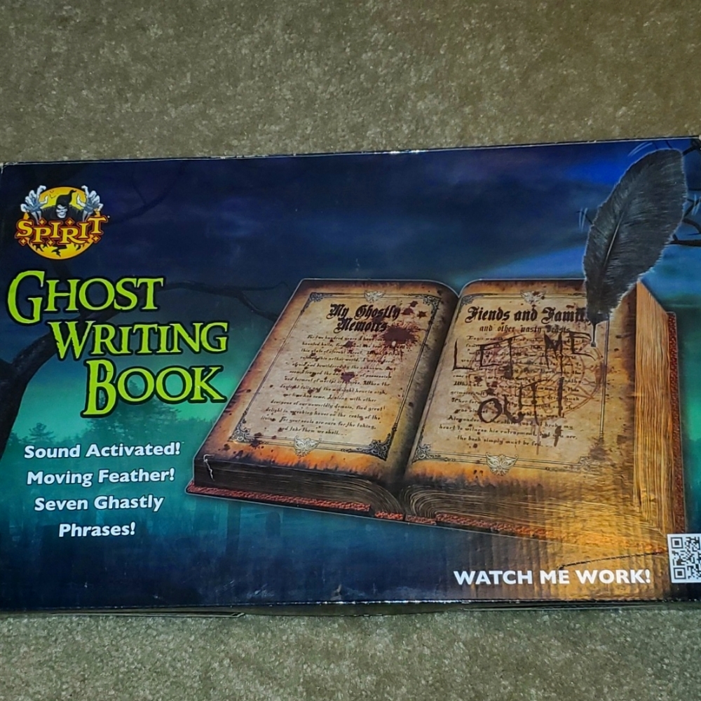 Spirit Halloween ~ GHOST WRITING BOOK ~ Animated Halloween Prop with Sound
